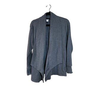 Athleta Gray Open Front Cardigan Womens S Lightweight Knit Long Sleeve